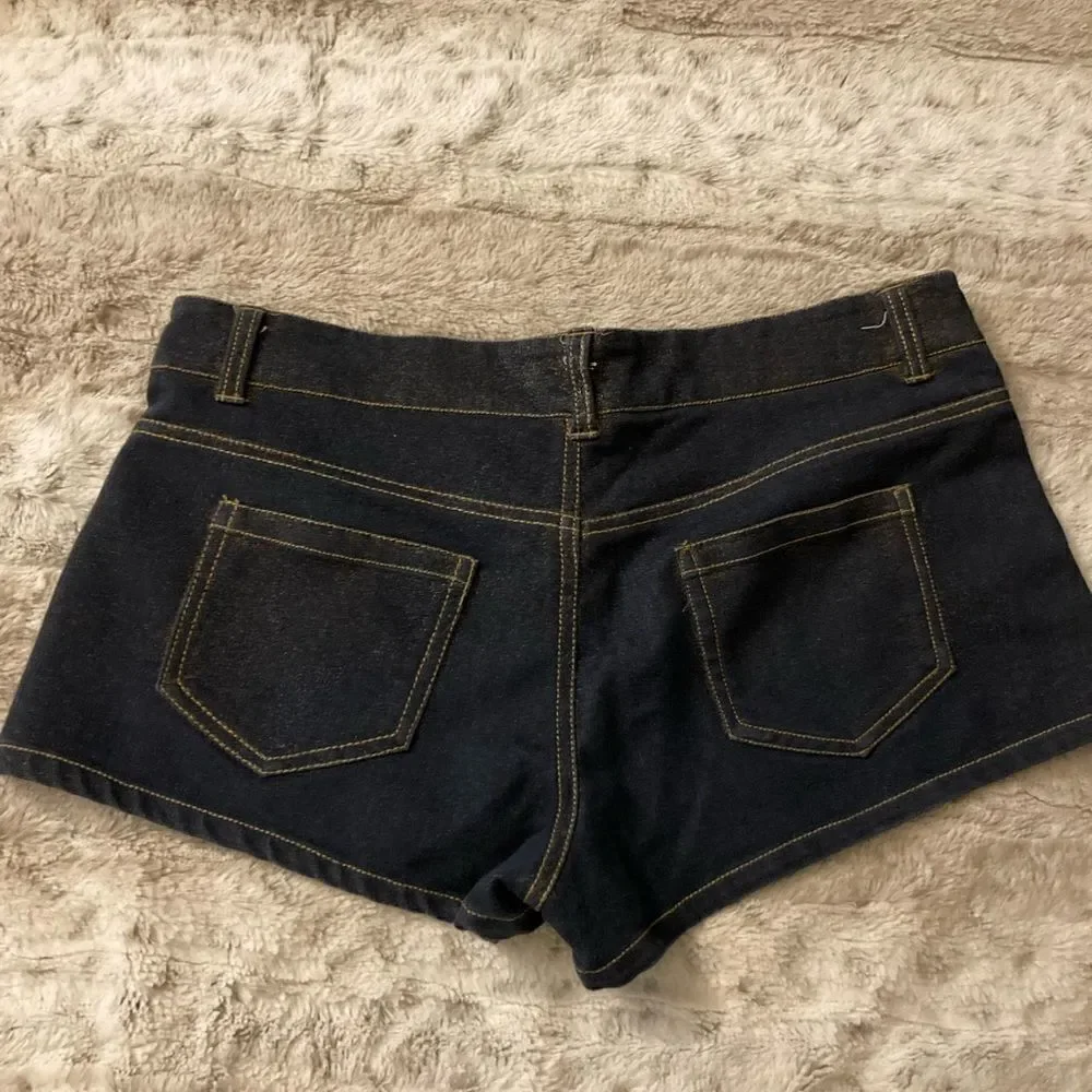 𝅺: : RAMPAGE Low Rise “Shimmer” Denim Shorts : :